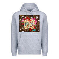 Heather Grey playing cards and pearls Premium Hoodie - AdoDesignShop