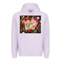 Lilac playing cards and pearls Premium Hoodie - AdoDesignShop