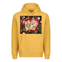 Mustard playing cards and pearls Premium Hoodie - AdoDesignShop