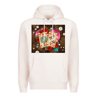 Pale Pink playing cards and pearls Premium Hoodie - AdoDesignShop
