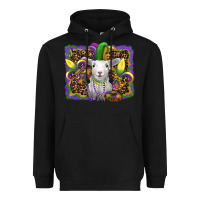 Black mardi gras baby sheep king cake fleur de lis Heavyweight Hoodie - RanaPortraitStore