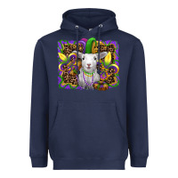 Navy mardi gras baby sheep king cake fleur de lis Heavyweight Hoodie - RanaPortraitStore