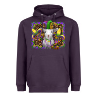 Plum mardi gras baby sheep king cake fleur de lis Heavyweight Hoodie - RanaPortraitStore