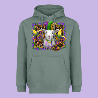 Mardi Gras Baby Sheep King Cake Fleur De Lis Heavyweight Hoodie Designed By Ranaportraitstore