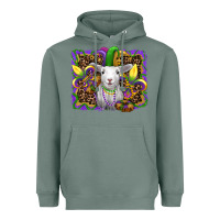 Sage mardi gras baby sheep king cake fleur de lis Heavyweight Hoodie - RanaPortraitStore