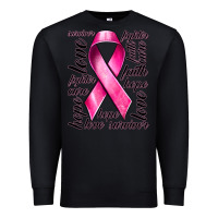 Black Breast Cancer Ribbon Hope Love Faith Premium Sweatshirt - texasbilliewilder