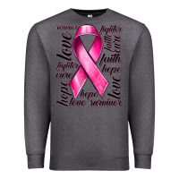 Charcoal Heather Breast Cancer Ribbon Hope Love Faith Premium Sweatshirt - texasbilliewilder