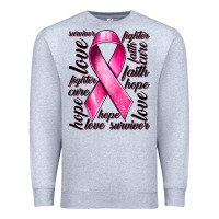 Heather Grey Breast Cancer Ribbon Hope Love Faith Premium Sweatshirt - texasbilliewilder