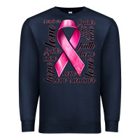 Navy Breast Cancer Ribbon Hope Love Faith Premium Sweatshirt - texasbilliewilder