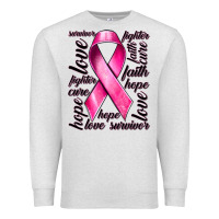 Oatmeal Heather Breast Cancer Ribbon Hope Love Faith Premium Sweatshirt - texasbilliewilder
