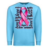 Breast Cancer Ribbon Hope Love Faith Premium Sweatshirt | Teevron