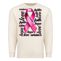 Sandshell Breast Cancer Ribbon Hope Love Faith Premium Sweatshirt - texasbilliewilder