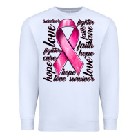 White Breast Cancer Ribbon Hope Love Faith Premium Sweatshirt - texasbilliewilder