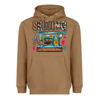 Toasted Coconut sewing life Heavyweight Hoodie - Zillion Design Studio