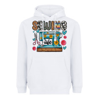 White sewing life Heavyweight Hoodie - Zillion Design Studio