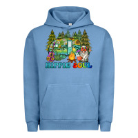 Pigment Pebble Blue hippie soul camping Urban Hoodie - BarkalooDesign