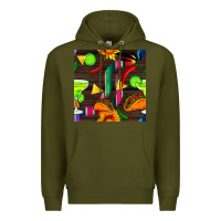 Army Green margarita and taco seamless pattern Premium Hoodie - BundleAndBundleShop