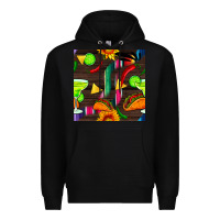 Black margarita and taco seamless pattern Premium Hoodie - BundleAndBundleShop