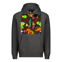 Charcoal Heather margarita and taco seamless pattern Premium Hoodie - BundleAndBundleShop