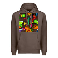 Coffee margarita and taco seamless pattern Premium Hoodie - BundleAndBundleShop