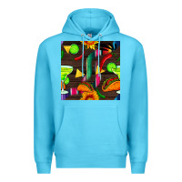 Ocean Blue margarita and taco seamless pattern Premium Hoodie - BundleAndBundleShop