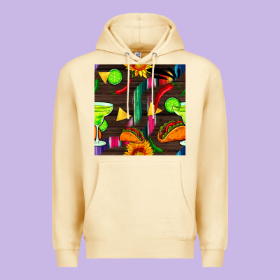 Margarita And Taco Seamless Pattern Premium Hoodie Designed By Bundleandbundleshop