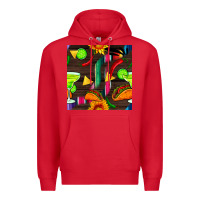 Red margarita and taco seamless pattern Premium Hoodie - BundleAndBundleShop