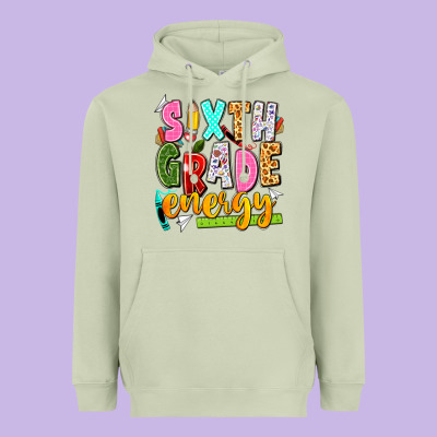 Sixth Grade Energy Heavyweight Hoodie Designed By Texasbilliewilder