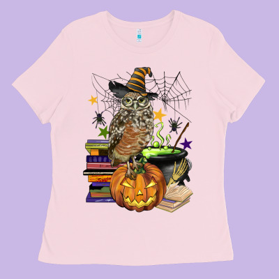 Halloween Owl Ladies Tee Designed By Barkaloodesign