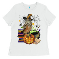White halloween owl Ladies Tee - BarkalooDesign