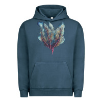 Pigment Midnight Navy Venus Fan Sea Coral Urban Hoodie - LillyAllenDesigns