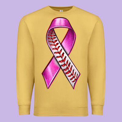 Breast Cancer Ribbon Baseball Premium Sweatshirt Designed By Texasbilliewilder