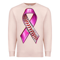 Pale Pink Breast Cancer Ribbon Baseball Premium Sweatshirt - texasbilliewilder