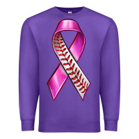 Purple Breast Cancer Ribbon Baseball Premium Sweatshirt - texasbilliewilder