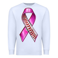 White Breast Cancer Ribbon Baseball Premium Sweatshirt - texasbilliewilder