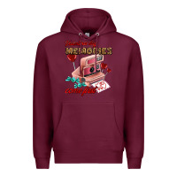 Burgundy valentines day memories come first Premium Hoodie - AdoDesignShop