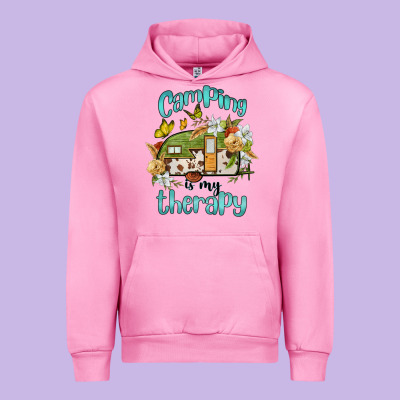 Camping Is My Therapy Urban Hoodie Designed By Barkaloodesign
