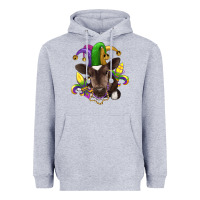 Heather Grey mardi gras baby cow Heavyweight Hoodie - RanaPortraitStore