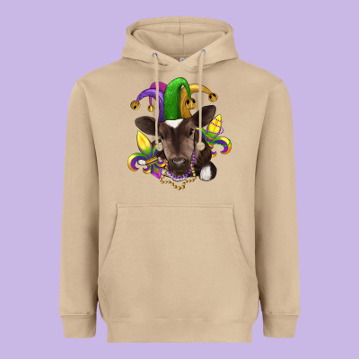Mardi Gras Baby Cow Heavyweight Hoodie Designed By Ranaportraitstore