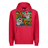 Cardinal sugar skull seamless pattern Premium Hoodie - BundleAndBundleShop