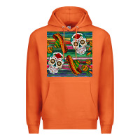 Carrot sugar skull seamless pattern Premium Hoodie - BundleAndBundleShop