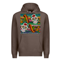 Coffee sugar skull seamless pattern Premium Hoodie - BundleAndBundleShop
