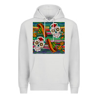 Dove Grey sugar skull seamless pattern Premium Hoodie - BundleAndBundleShop