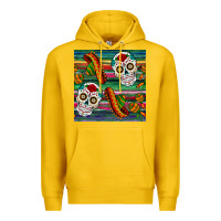 Lemon sugar skull seamless pattern Premium Hoodie - BundleAndBundleShop