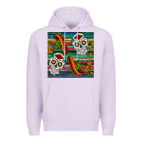 Lilac sugar skull seamless pattern Premium Hoodie - BundleAndBundleShop