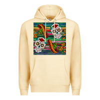 Pina Colada sugar skull seamless pattern Premium Hoodie - BundleAndBundleShop