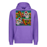 Purple sugar skull seamless pattern Premium Hoodie - BundleAndBundleShop
