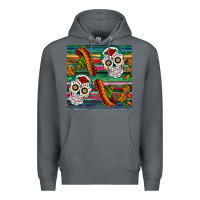 Rock sugar skull seamless pattern Premium Hoodie - BundleAndBundleShop