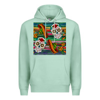 Seafoam sugar skull seamless pattern Premium Hoodie - BundleAndBundleShop
