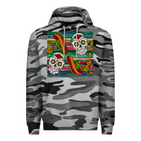 Slate Camo sugar skull seamless pattern Premium Hoodie - BundleAndBundleShop